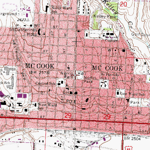 Topographic Map of Senator George Norris State Historical Site, NE