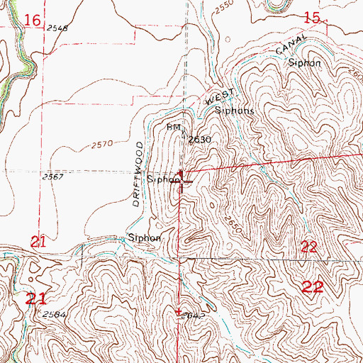 Topographic Map of Township of Driftwood, NE