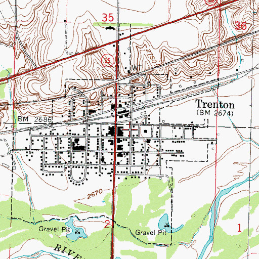 Topographic Map of Trenton Regional Medical Center, NE