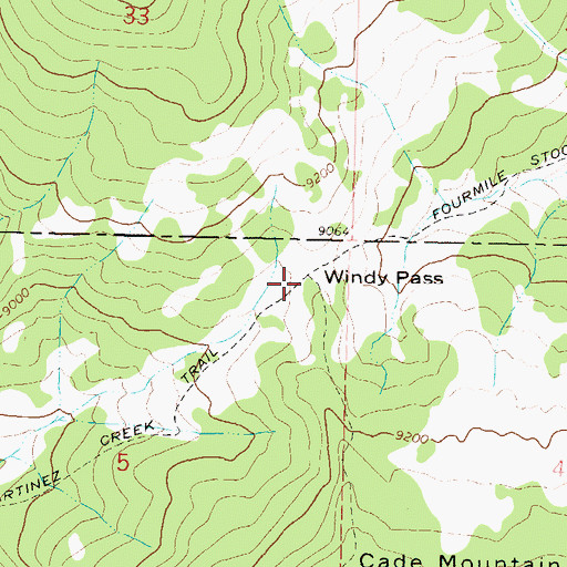 Topographic Map of Windy Pass, CO
