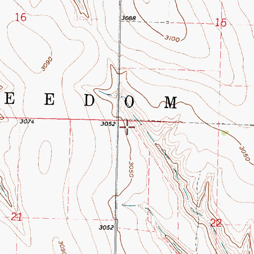 Topographic Map of Township of Freedom, NE