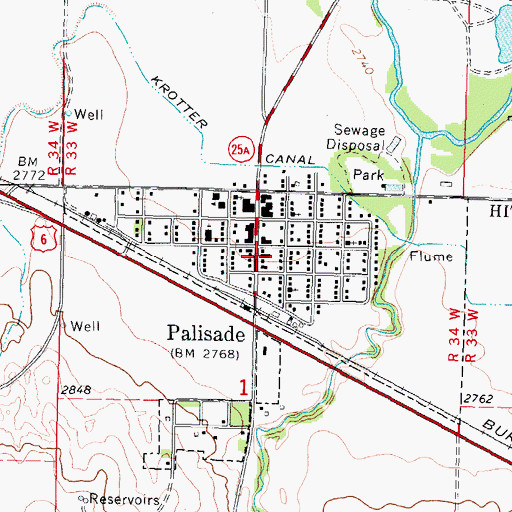 Topographic Map of Palisade Volunteer Fire and Rescue, NE
