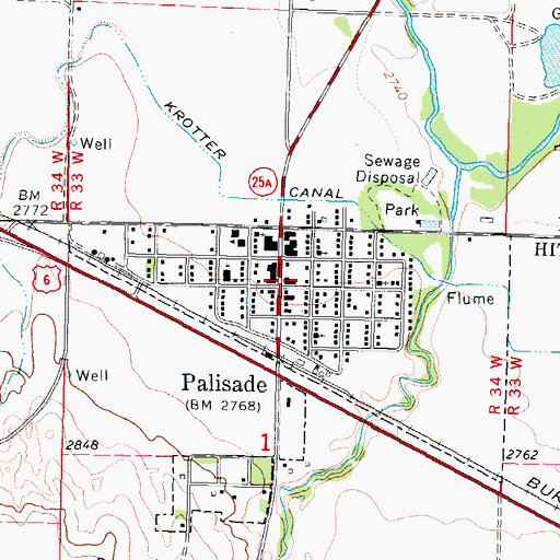 Topographic Map of Palisade Post Office, NE