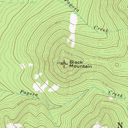 Topographic Map of Black Mountain, CO