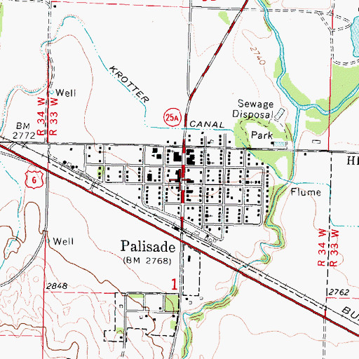 Topographic Map of Palisade City Park, NE