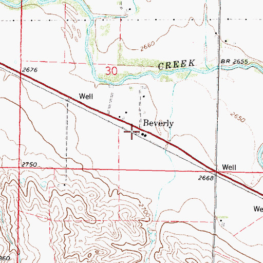 Topographic Map of Beverly Post Office (historical), NE