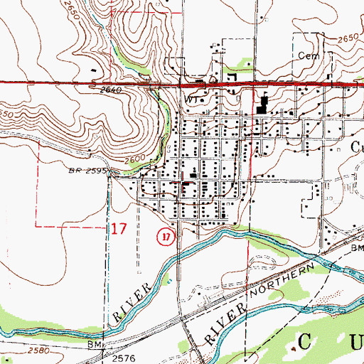 Topographic Map of Culbertson Post Office, NE