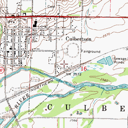 Topographic Map of Culbertson, NE