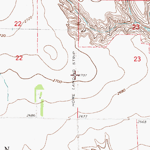 Topographic Map of Home Landing Strip (historical), NE
