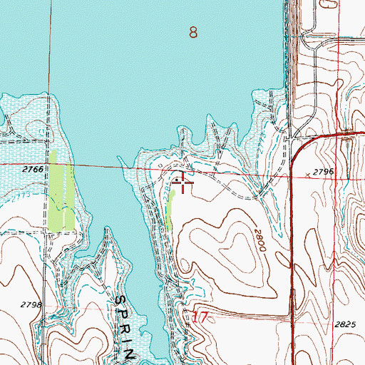 Topographic Map of Spring Canyon Campground, NE