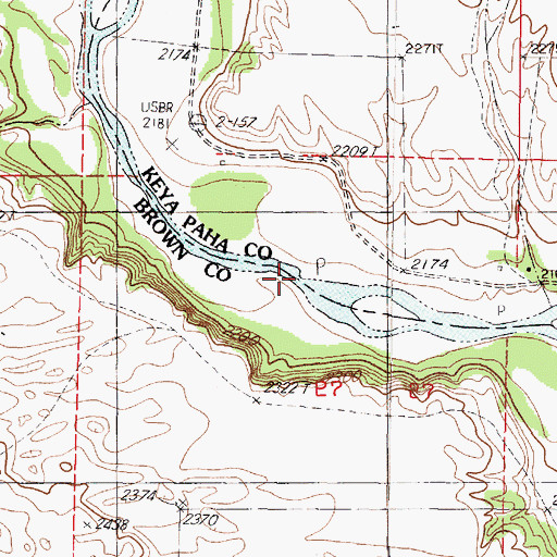 Topographic Map of Egelhoffs Narrows, NE