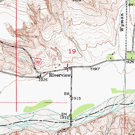 Topographic Map of Riverview Post Office (historical), NE