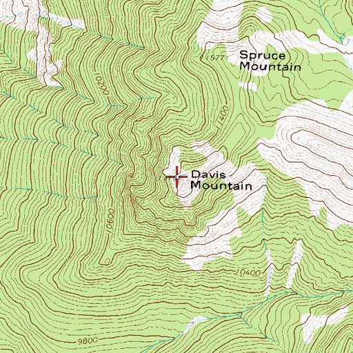 Topographic Map of Davis Mountain, CO