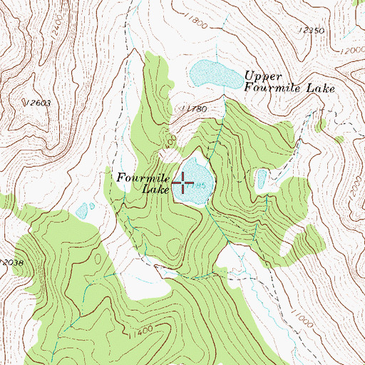 Topographic Map of Fourmile Lake, CO