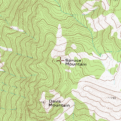 Topographic Map of Spruce Mountain, CO