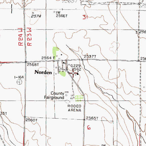 Topographic Map of Norden Post Office (historical), NE