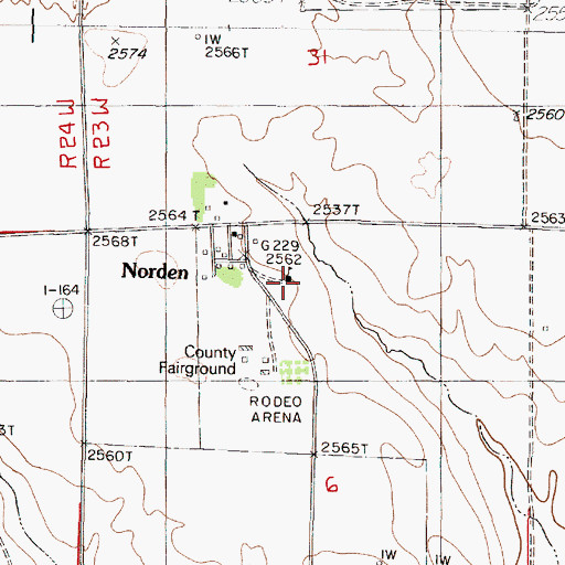 Topographic Map of Norden Public School, NE