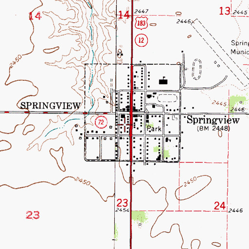 Topographic Map of Springview Post Office, NE