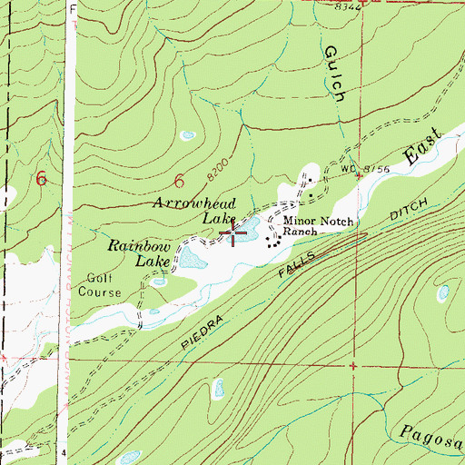 Topographic Map of Arrowhead Lake, CO