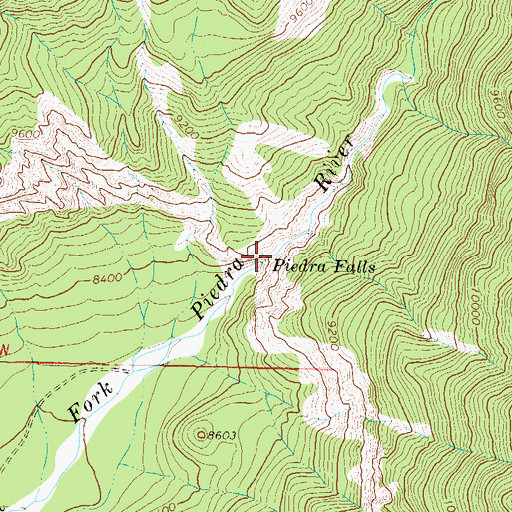Topographic Map of Piedra Falls, CO