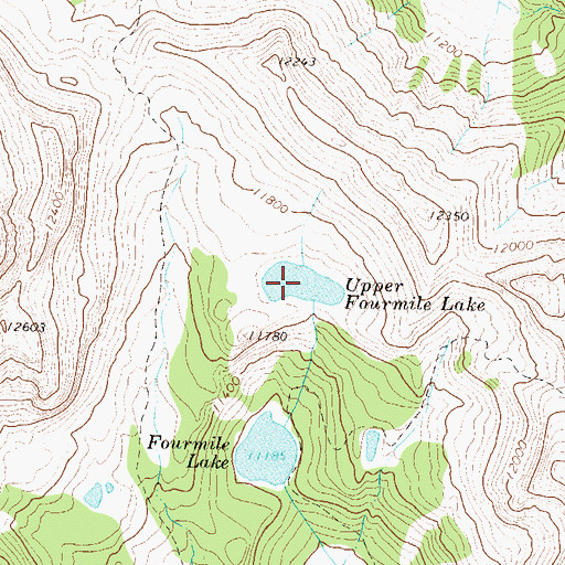Topographic Map of Upper Fourmile Lake, CO