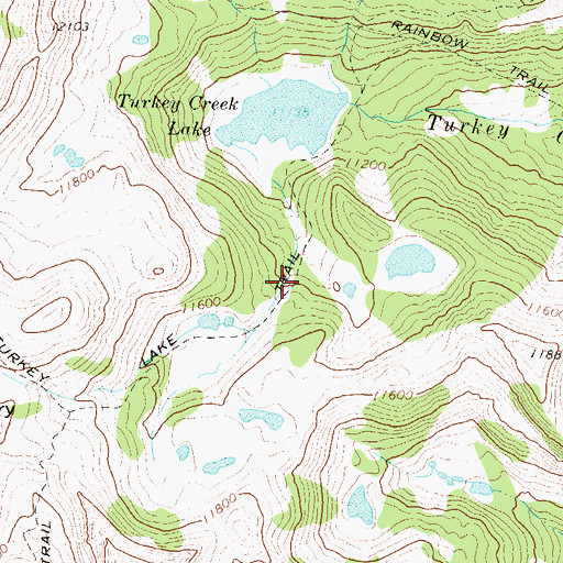 Topographic Map of Turkey Lake Trail, CO