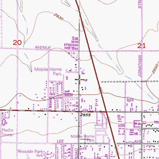 Topographic Map of Adelanto Christian School, CA