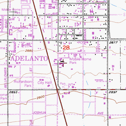 Topographic Map of Adelanto Park, CA