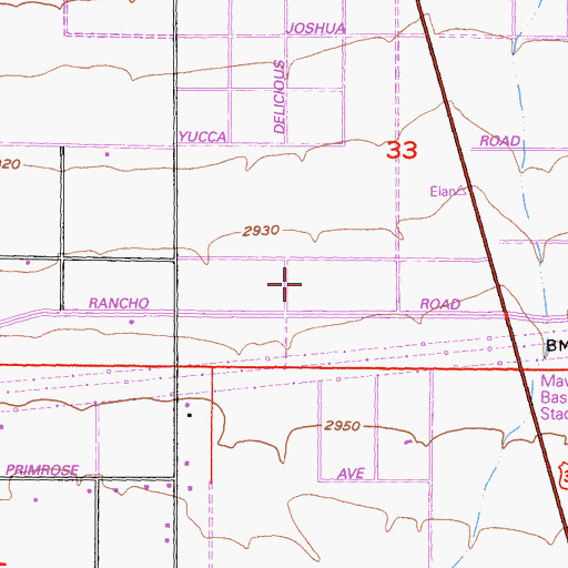 Topographic Map of Adelanto Post Office, CA