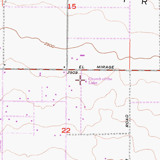 Topographic Map of Church of the Lake, CA