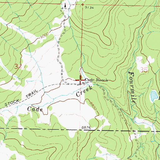 Topographic Map of Cade Ranch, CO