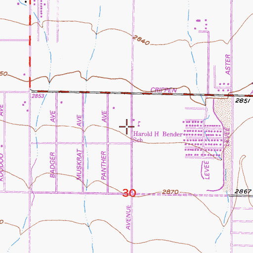 Topographic Map of Harold H Bender School, CA