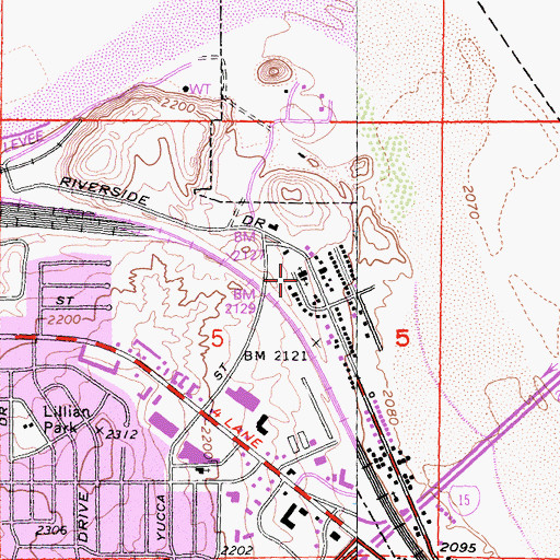 Topographic Map of Northside Church of Christ, CA