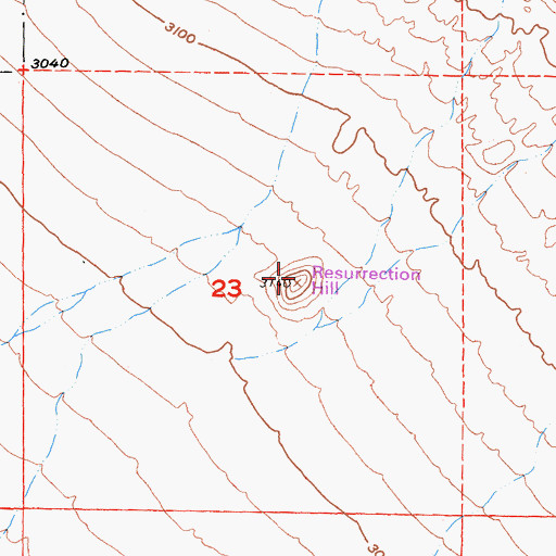 Topographic Map of Resurrection Hill, CA
