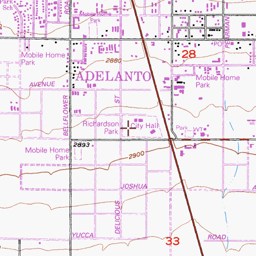Topographic Map of Richardson Park, CA