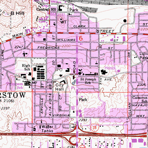 Topographic Map of Saint Joseph Catholic Church, CA