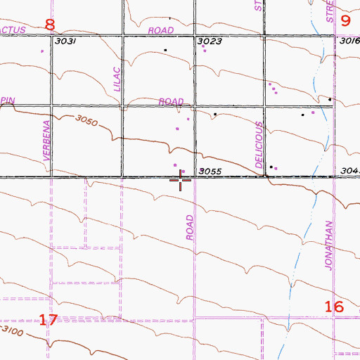 Topographic Map of South Adelanto, CA