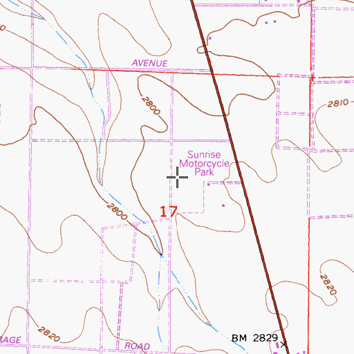 Topographic Map of Sunrise Motorcycle Park, CA