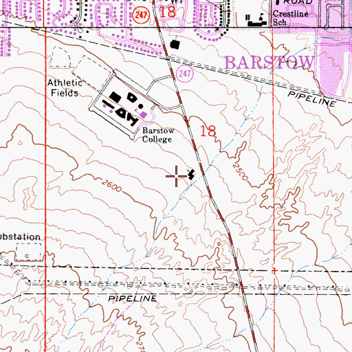 Topographic Map of Trinity Baptist Church, CA