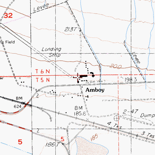Topographic Map of Amboy Elementary School, CA