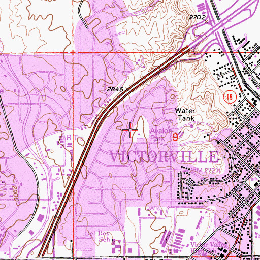 Topographic Map of Avalon Park, CA