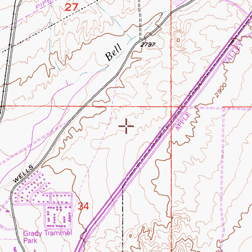 Topographic Map of Bellevue Heights, CA