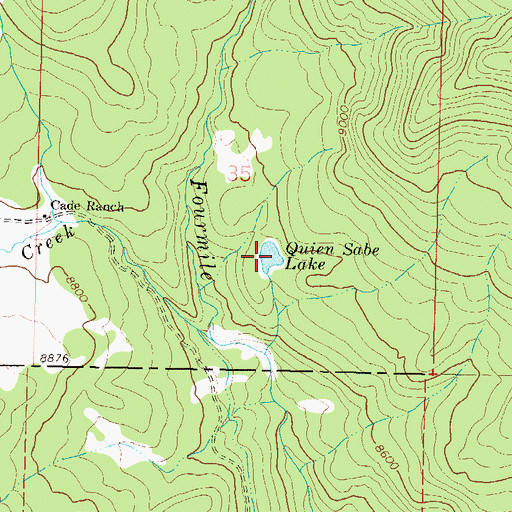 Topographic Map of Quien Sabe Lake, CO