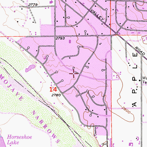 Topographic Map of Desert Knolls, CA