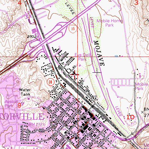 Topographic Map of Eva Dell Park, CA