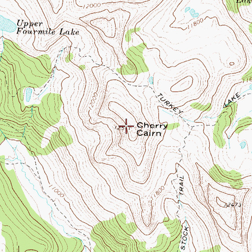 Topographic Map of Cherry Cairn, CO