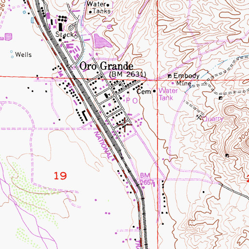 Topographic Map of Oro Grande Elementary School, CA