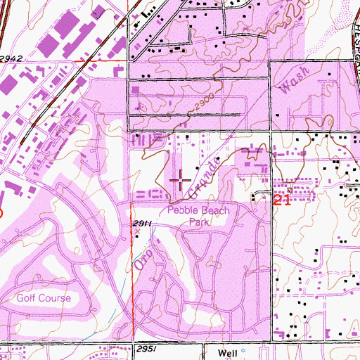 Topographic Map of Pebble Beach Park, CA