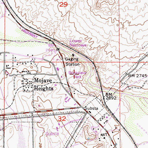 Topographic Map of Rockview Park, CA