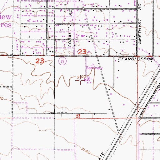 Topographic Map of Sacred Heart Seminary, CA